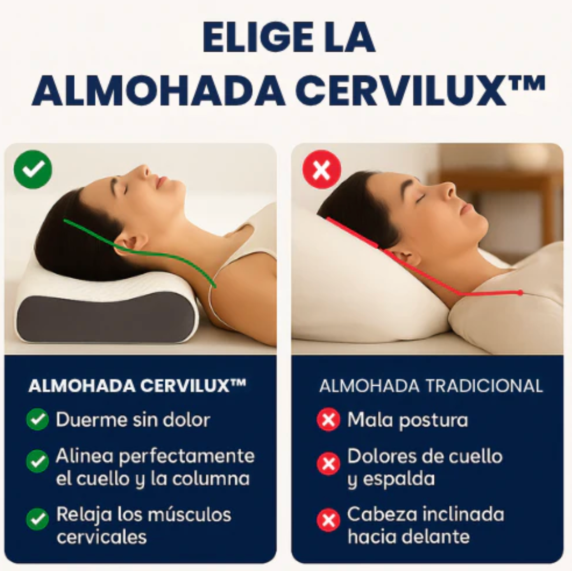 Almohada Cervilux™ - Redescubre el placer de despertar sin dolores